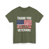 Thank You Veterans Patriotic Military T-Shirt - Military Green