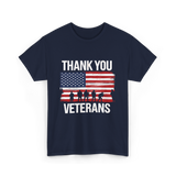 Thank You Veterans Patriotic Military T-Shirt - Navy