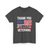 Thank You Veterans Patriotic Military T-Shirt - Dark Heather