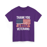 Thank You Veterans Patriotic Military T-Shirt - Purple