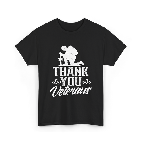 Thank You Veterans Veteran Tribute T-Shirt - Black