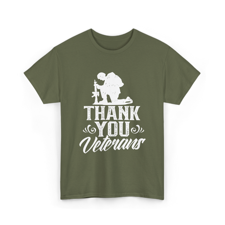 Thank You Veterans Veteran Tribute T-Shirt - Military Green