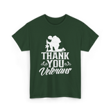 Thank You Veterans Veteran Tribute T-Shirt - Forest Green