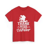 Thank You Veterans Veteran Tribute T-Shirt - Red