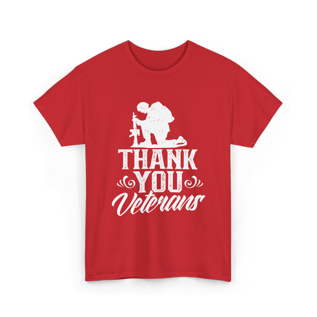 Thank You Veterans Veteran Tribute T-Shirt - Red