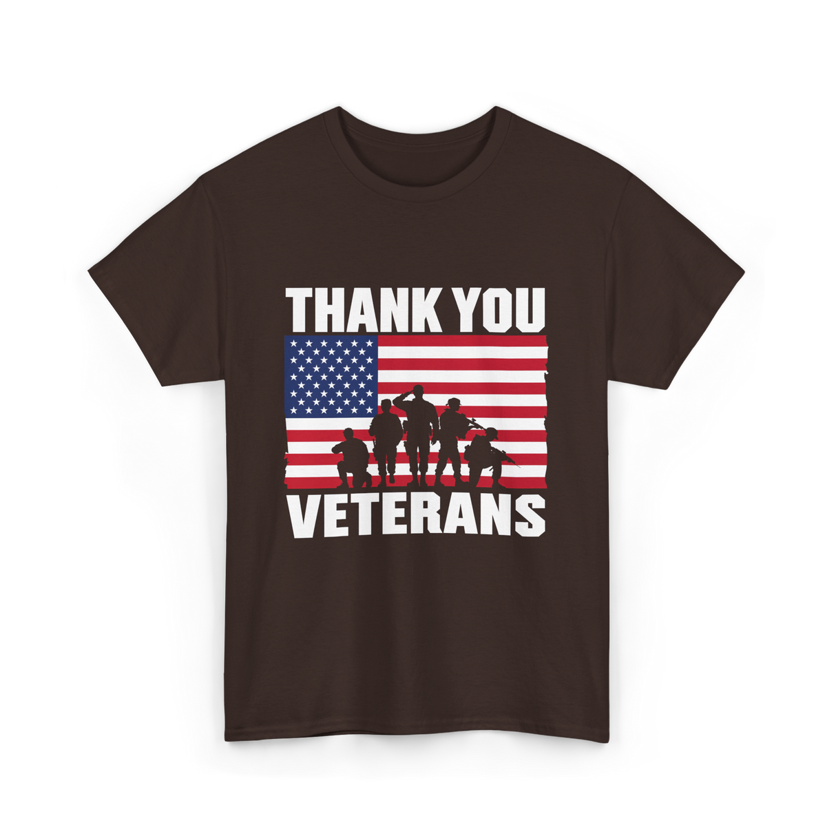 Thank You Veterans Veterans Day T-Shirt - Dark Chocolate