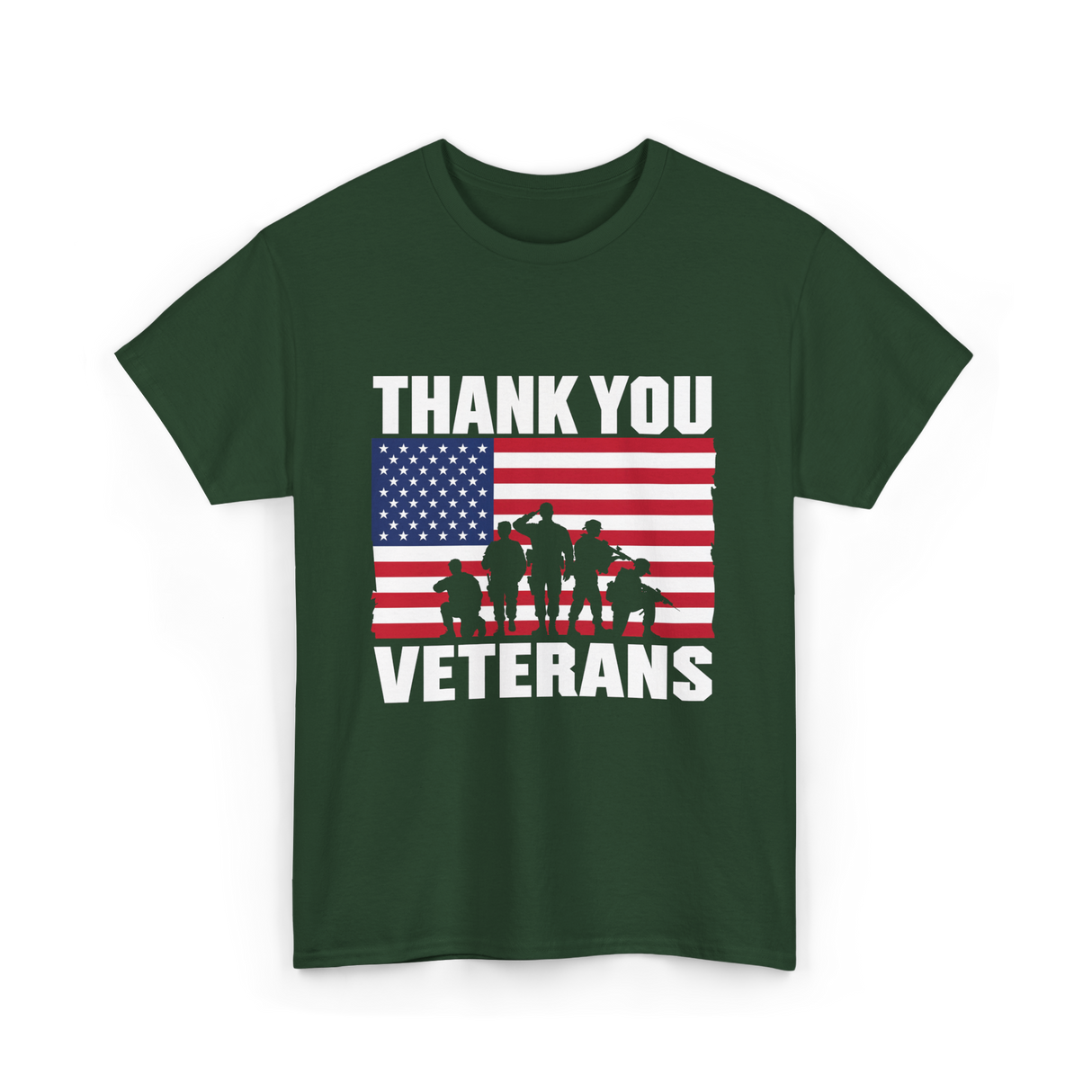 Thank You Veterans Veterans Day T-Shirt - Forest Green