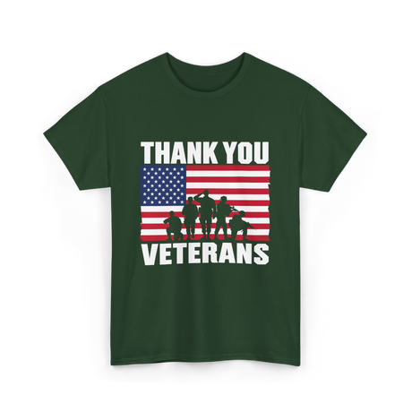 Thank You Veterans Veterans Day T-Shirt - Forest Green