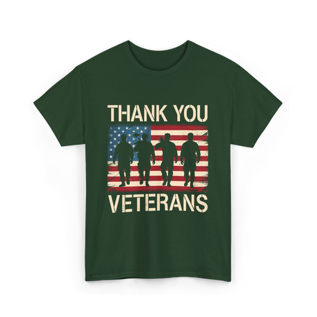 Thank You Veterans Veterans Day T-Shirt - Forest Green