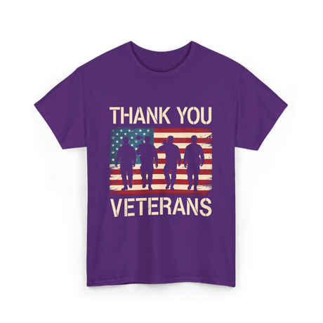 Thank You Veterans Veterans Day T-Shirt - Purple