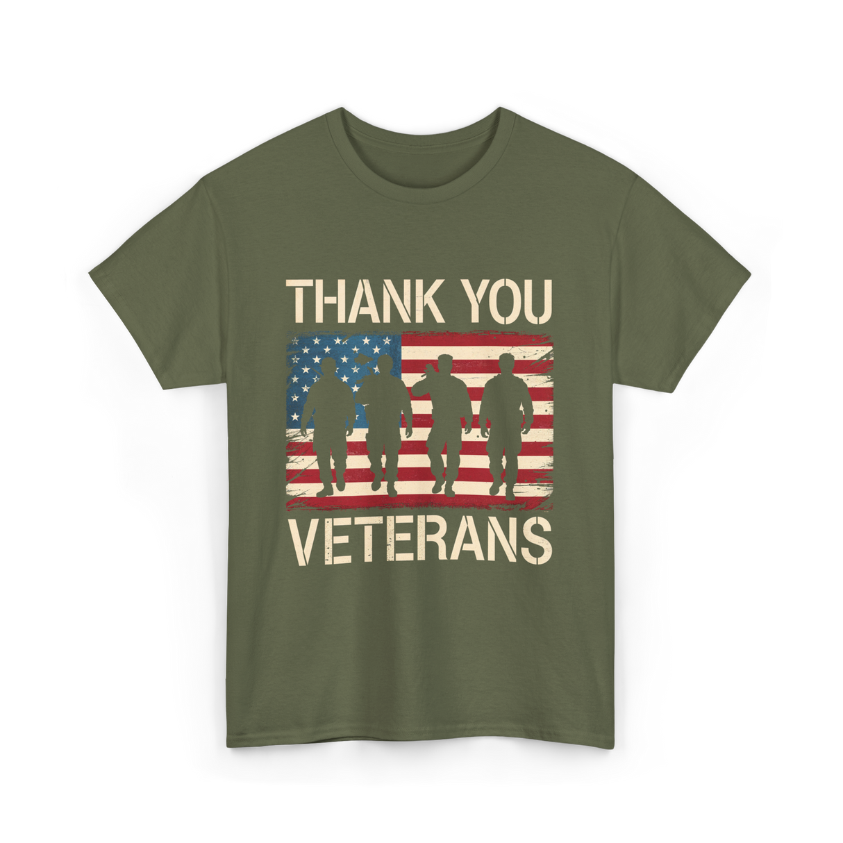 Thank You Veterans Veterans Day T-Shirt - Military Green