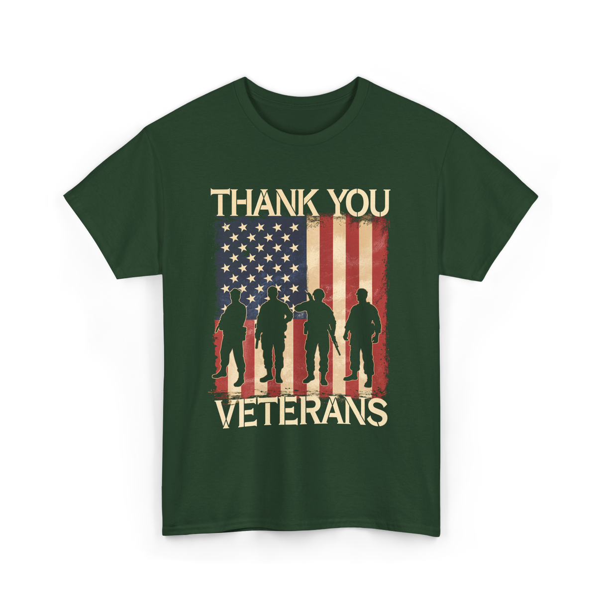 Thank You Veterans Veterans Day T-Shirt - Forest Green