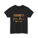 Thankful for Her Thanksgiving Family T-Shirt - Black