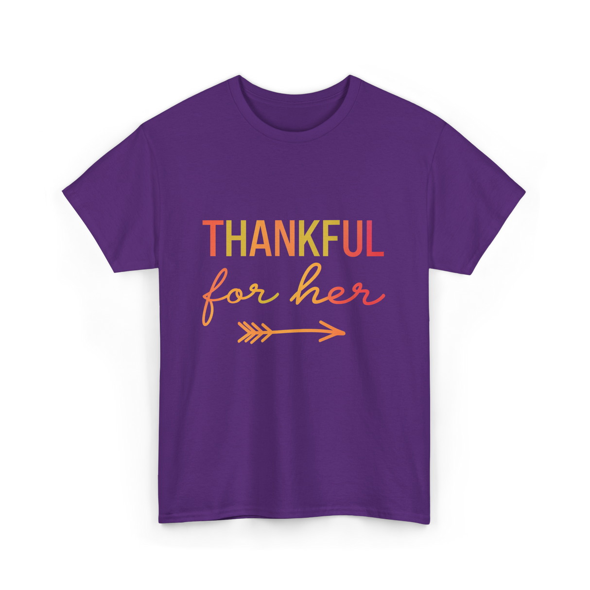 Thankful for Her Thanksgiving Family T-Shirt - Purple