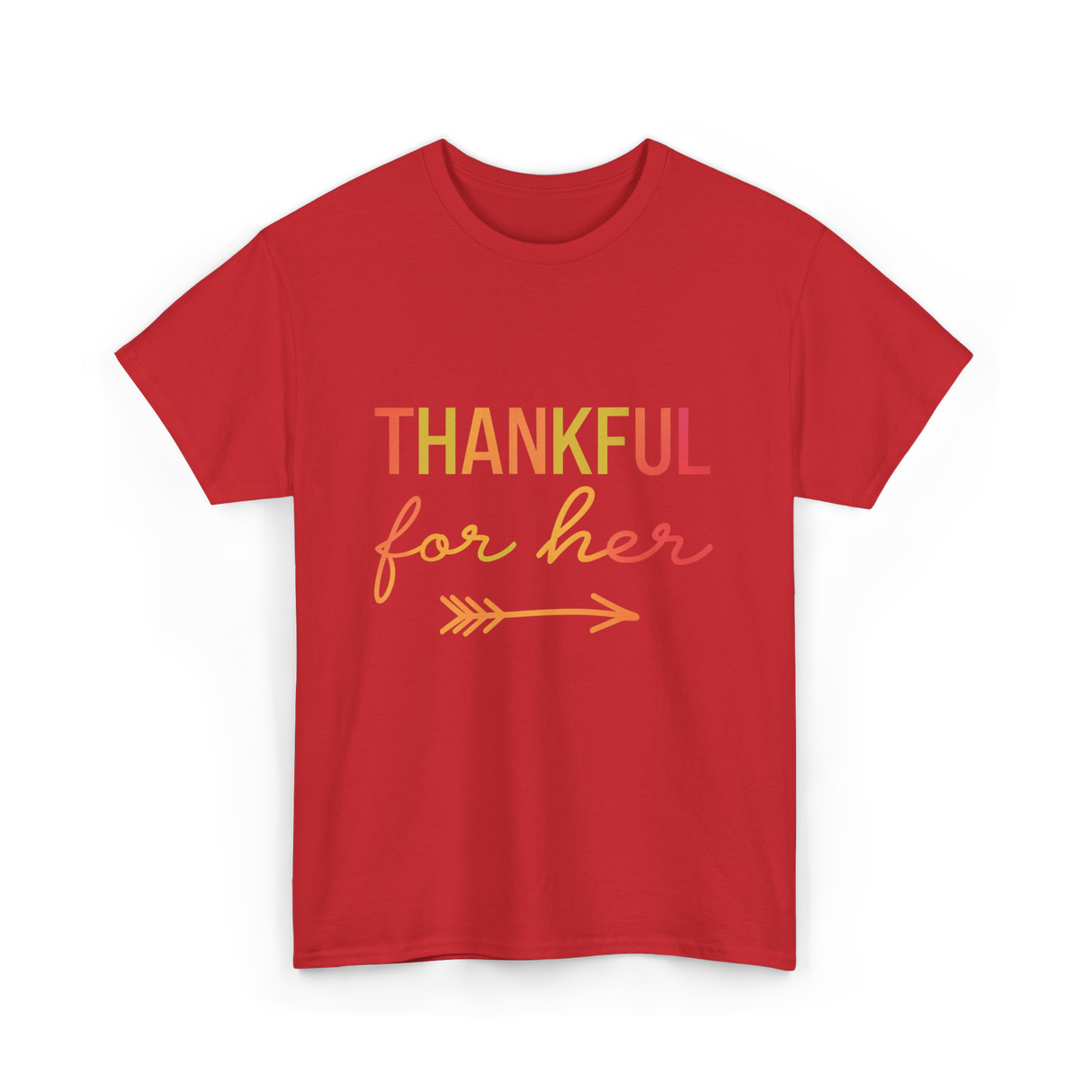 Thankful for Her Thanksgiving Family T-Shirt - Red