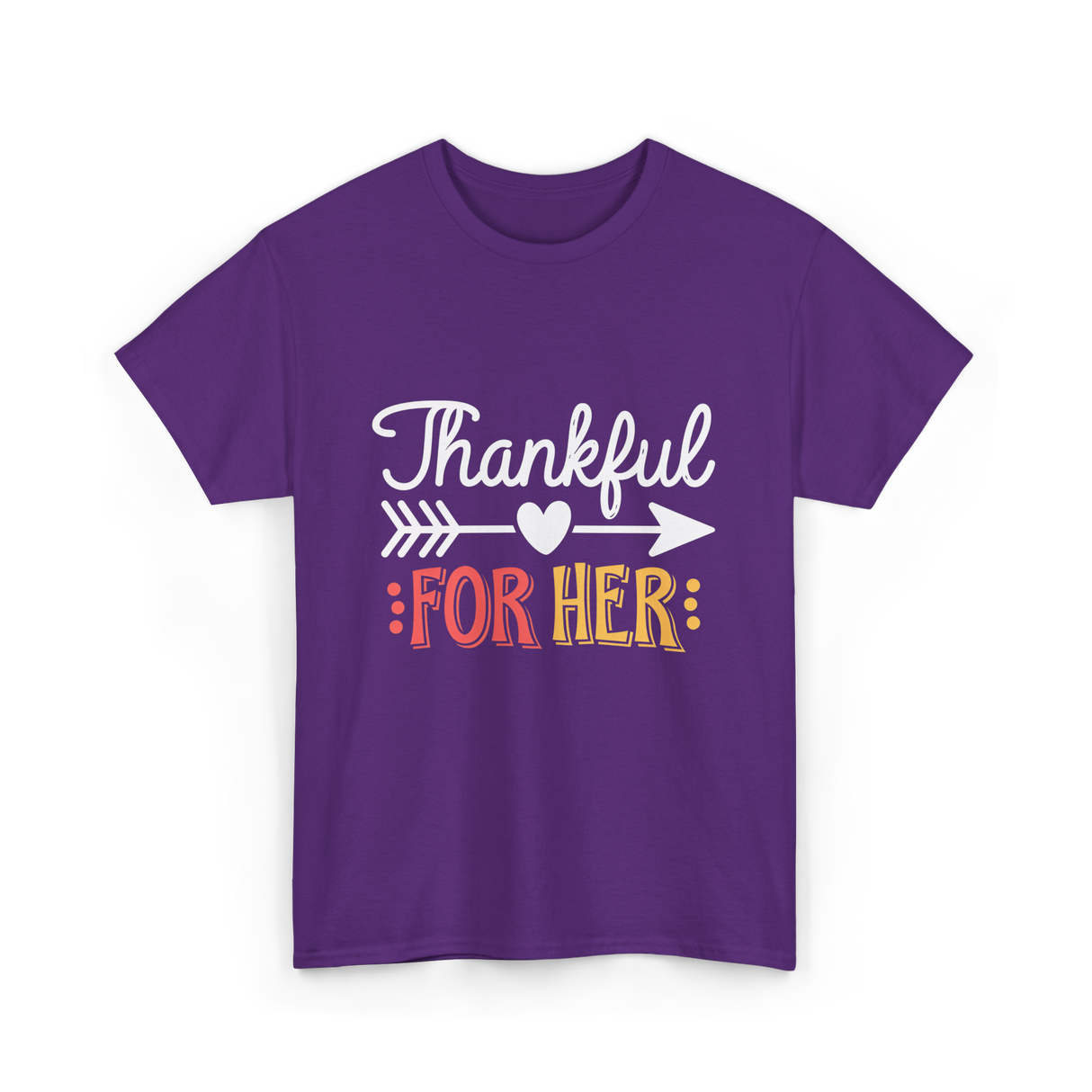 Thankful For Her Thanksgiving T-Shirt - Purple