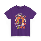 Thankful for My Preschool Turkeys Thanksgiving T-Shirt - Purple