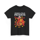 Thankful For Patients Turkey Nurse T-Shirt - Black