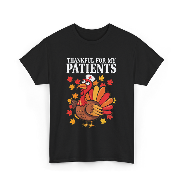 Thankful For Patients Turkey Nurse T-Shirt - Black