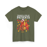 Thankful For Patients Turkey Nurse T-Shirt - Military Green