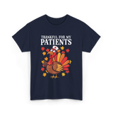 Thankful For Patients Turkey Nurse T-Shirt - Navy