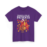 Thankful For Patients Turkey Nurse T-Shirt - Purple