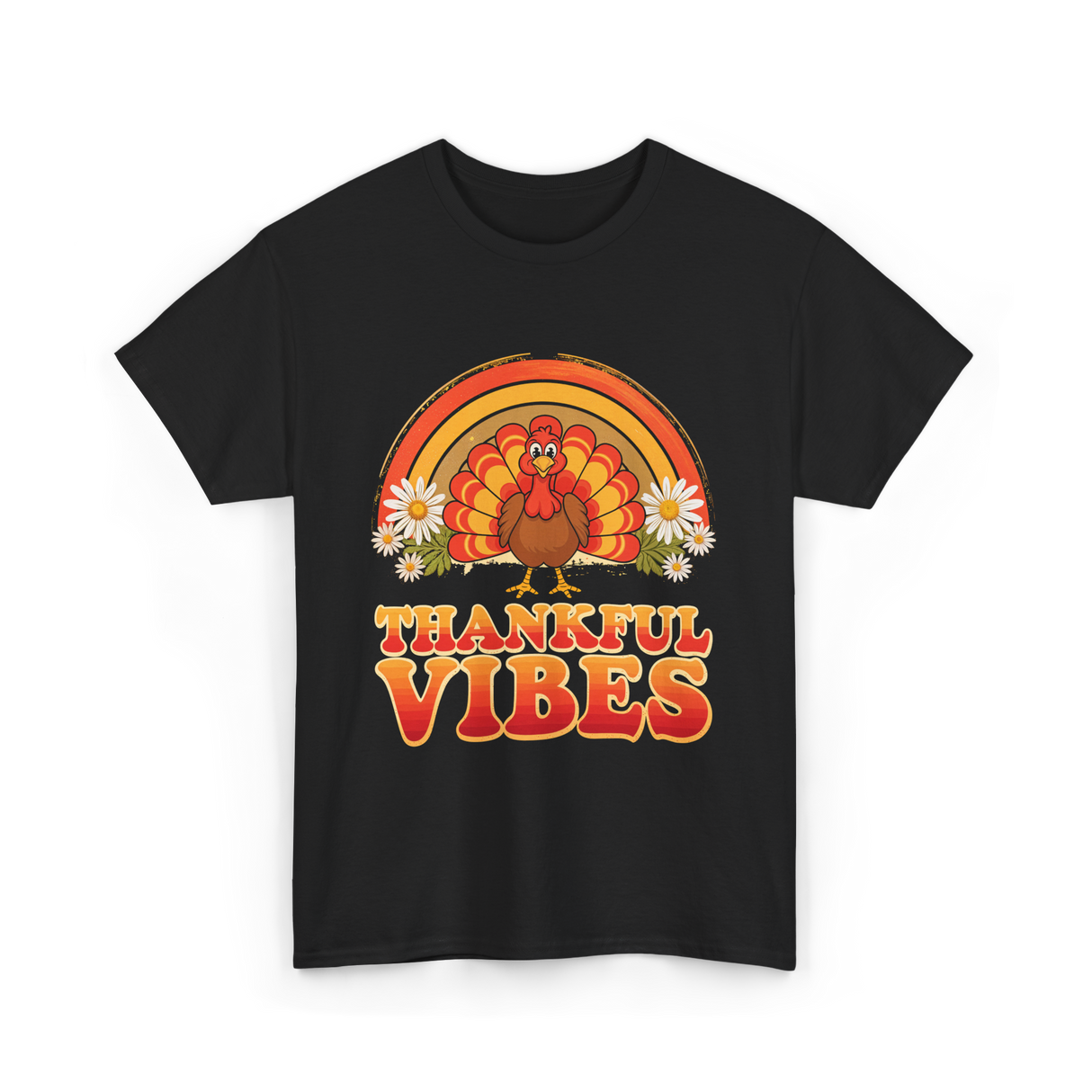 Thankful Vibes Turkey T-Shirt - Black