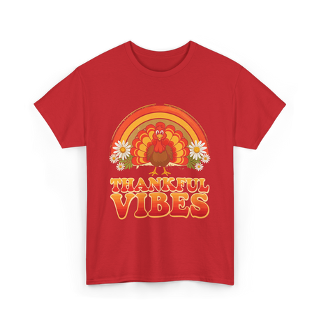 Thankful Vibes Turkey T-Shirt - Red