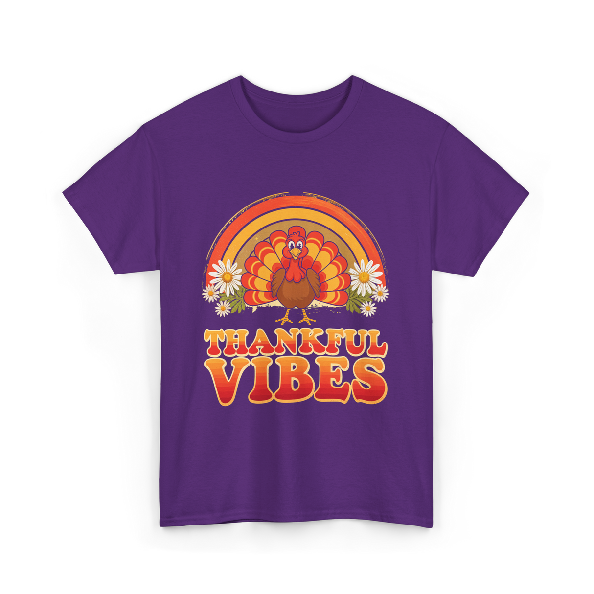 Thankful Vibes Turkey T-Shirt - Purple