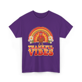 Thankful Vibes Turkey T-Shirt - Purple