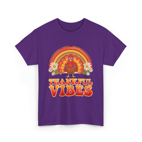 Thankful Vibes Turkey T-Shirt - Purple