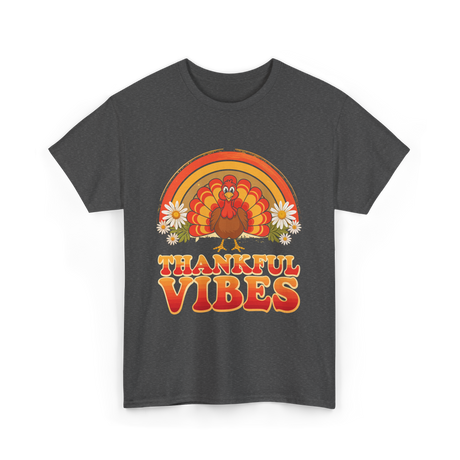 Thankful Vibes Turkey T-Shirt - Dark Heather