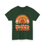 Thankful Vibes Turkey T-Shirt - Forest Green