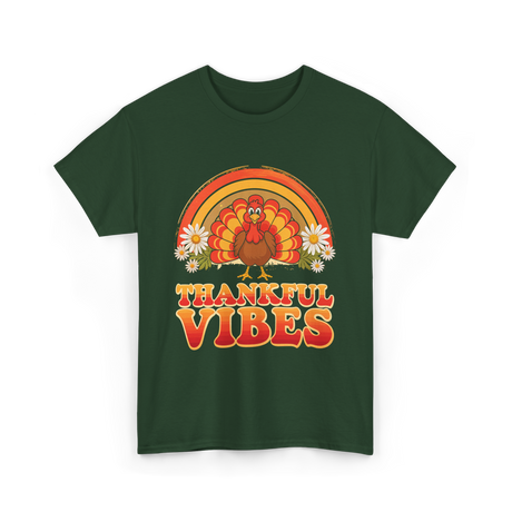 Thankful Vibes Turkey T-Shirt - Forest Green