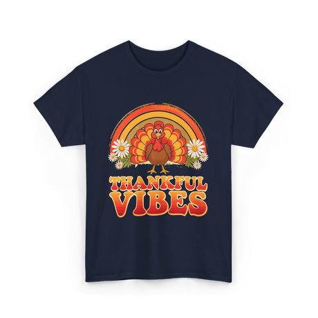 Thankful Vibes Turkey T-Shirt - Navy