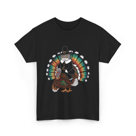 Thanksgiving Cat Turkey Costume Thanksgiving T-Shirt - Black