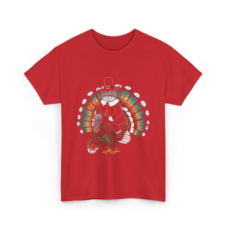 Thanksgiving Cat Turkey Costume Thanksgiving T-Shirt - Red