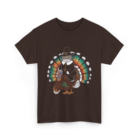 Thanksgiving Cat Turkey Costume Thanksgiving T-Shirt - Dark Chocolate