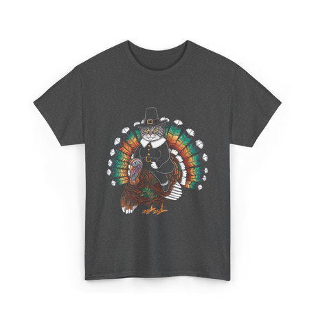 Thanksgiving Cat Turkey Costume Thanksgiving T-Shirt - Dark Heather