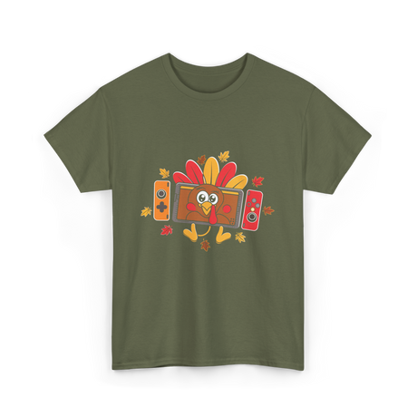 Thanksgiving Gamer Turkey Gaming T-Shirt - Military Green