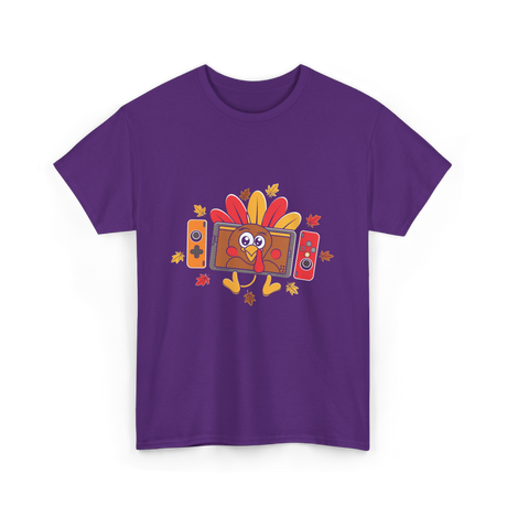 Thanksgiving Gamer Turkey Gaming T-Shirt - Purple