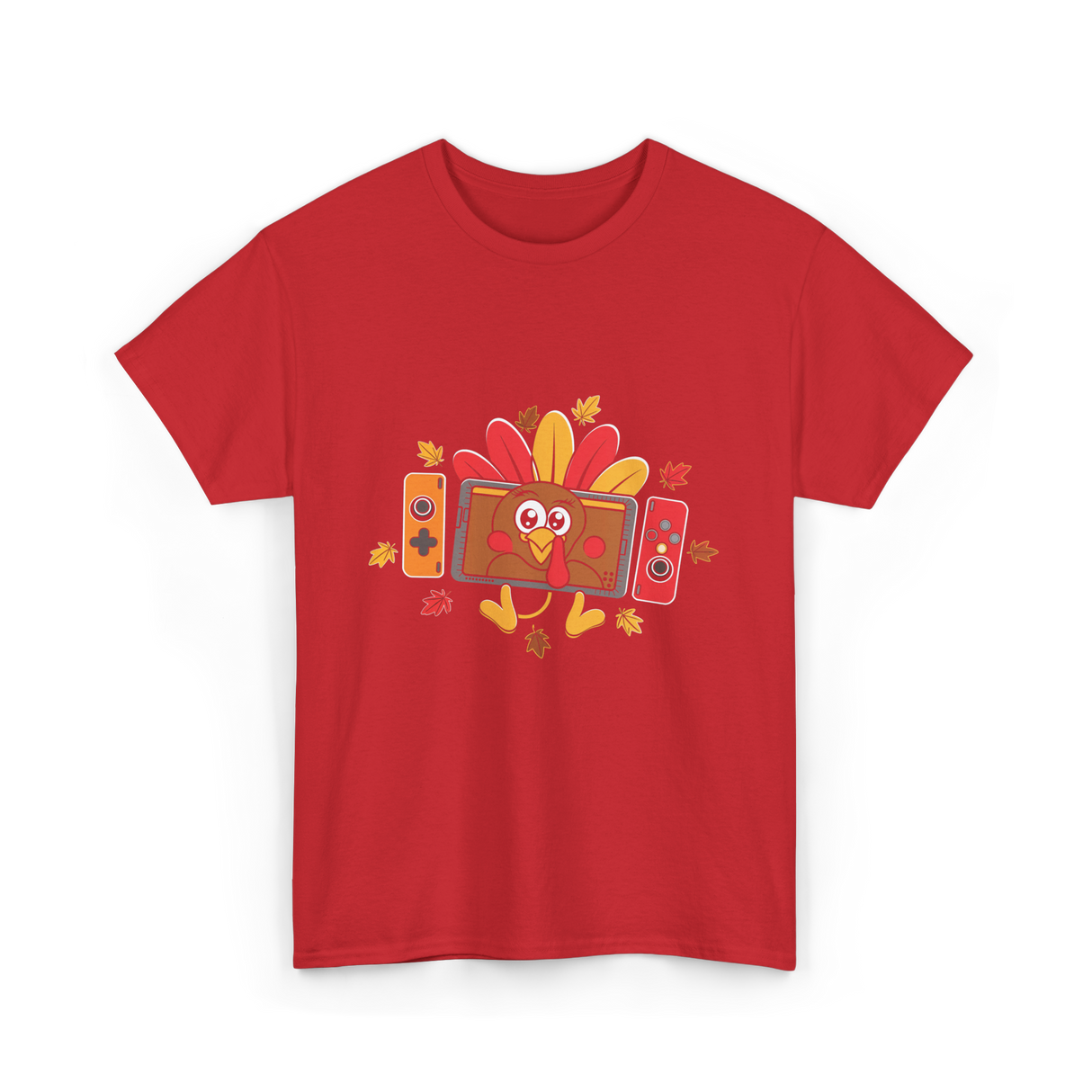 Thanksgiving Gamer Turkey Gaming T-Shirt - Red