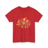 Thanksgiving Gamer Turkey Gaming T-Shirt - Red