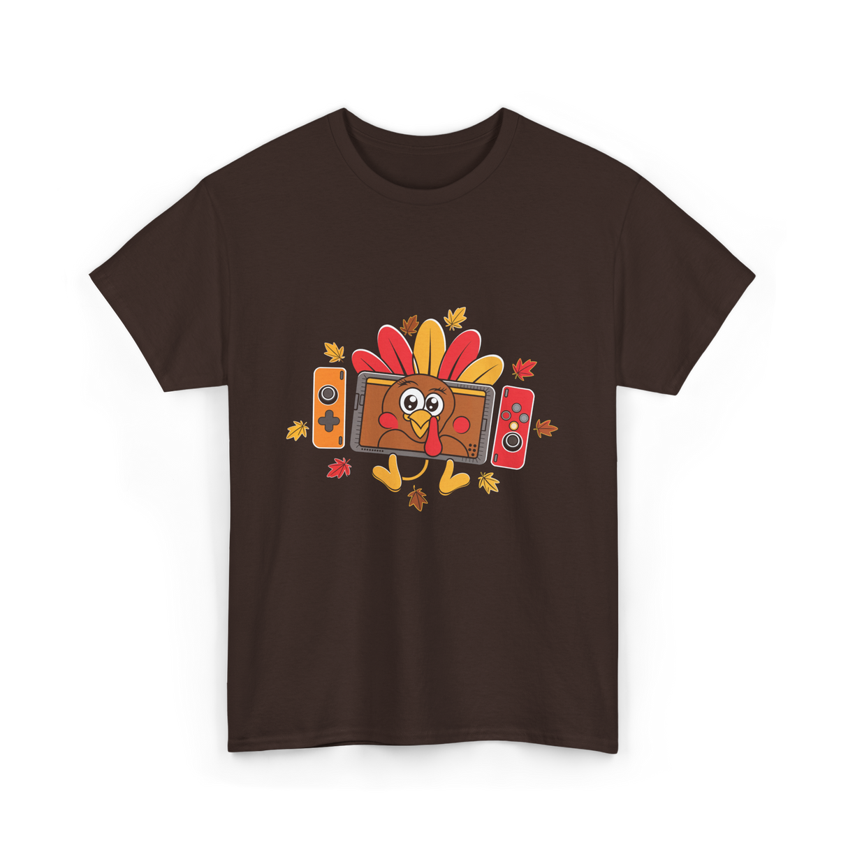 Thanksgiving Gamer Turkey Gaming T-Shirt - Dark Chocolate