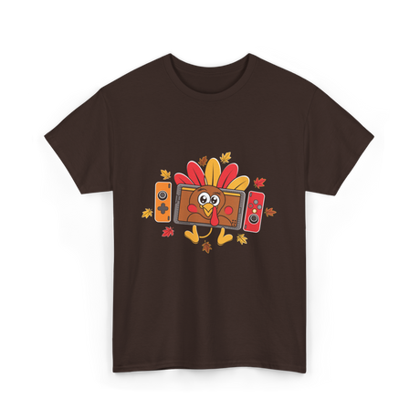 Thanksgiving Gamer Turkey Gaming T-Shirt - Dark Chocolate