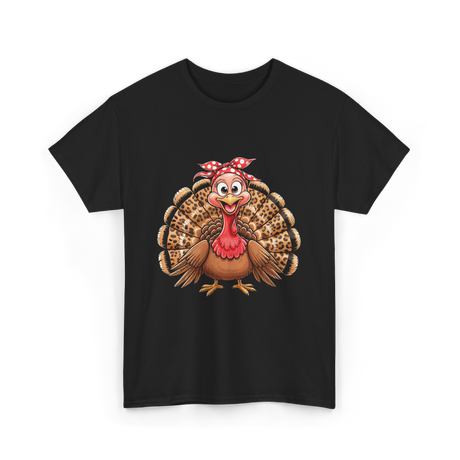 Thanksgiving Leopard Turkey T-Shirt - Black