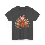 Thanksgiving Leopard Turkey T-Shirt - Dark Heather