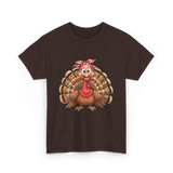 Thanksgiving Leopard Turkey T-Shirt - Dark Chocolate