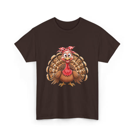 Thanksgiving Leopard Turkey T-Shirt - Dark Chocolate