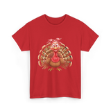 Thanksgiving Leopard Turkey T-Shirt - Red